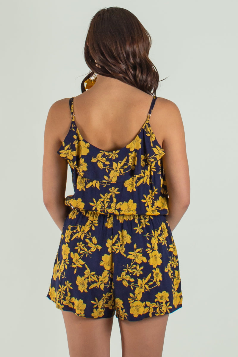 Cute yellow floral romper