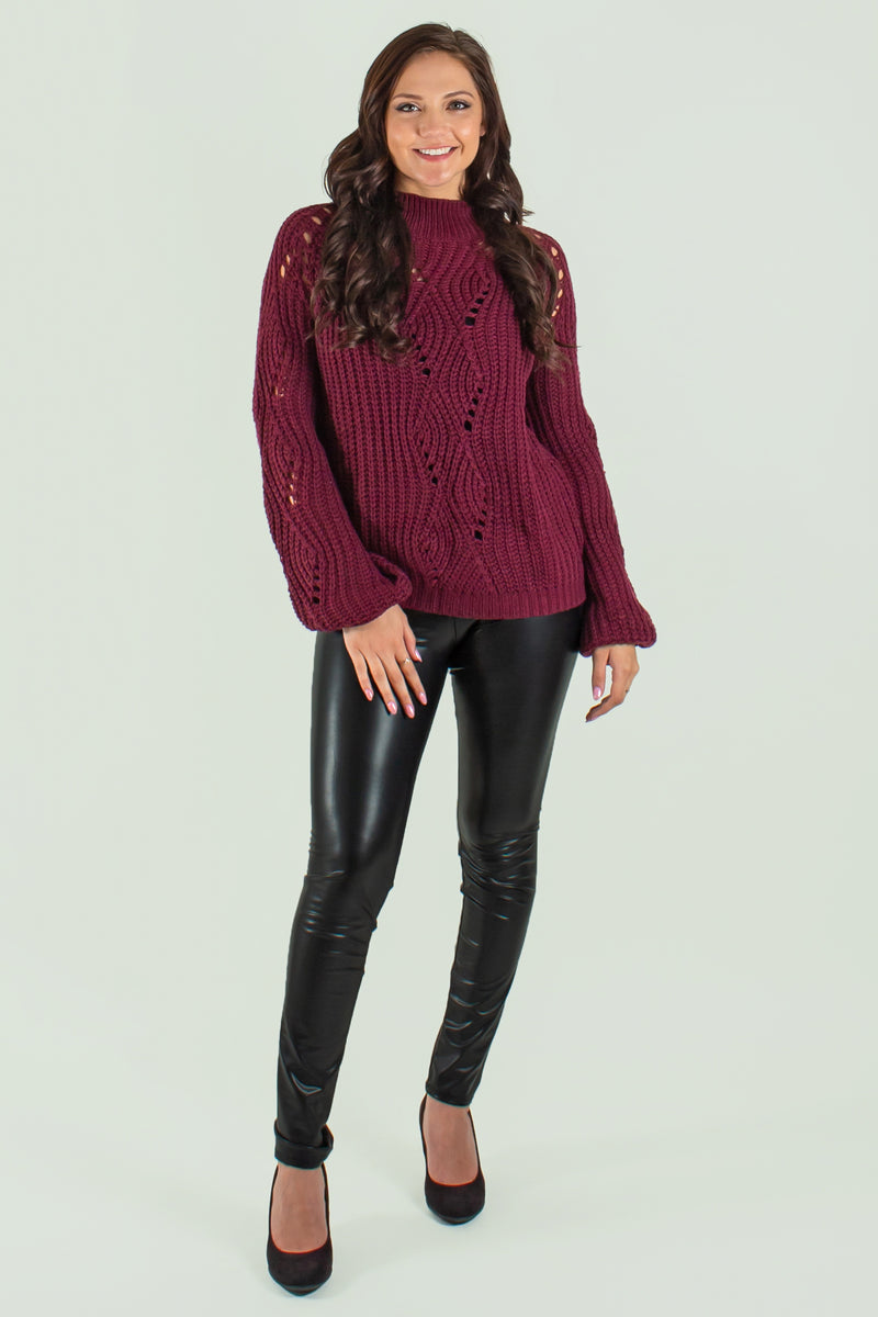 trendy red sweater, trendy maroon sweater