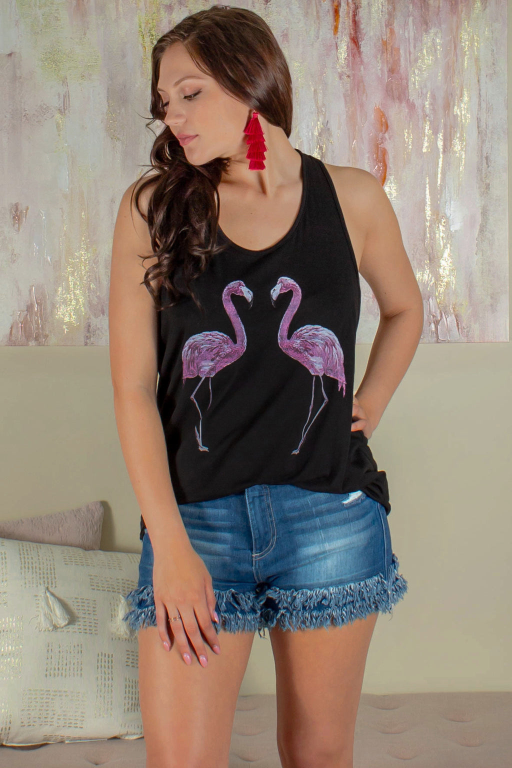 flamingo shirt, black flamingo shirt