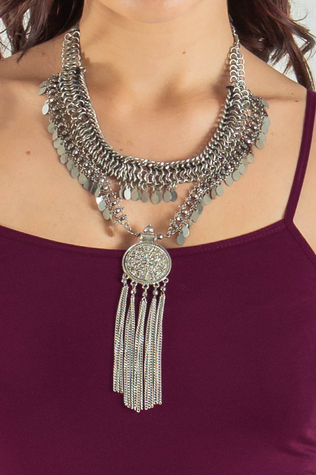 Jasmine Choker Necklace (Silver)