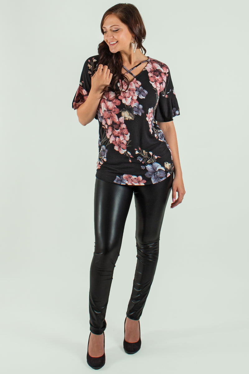 Cute floral blouse, Cute black floral top, Cute black floral blouse