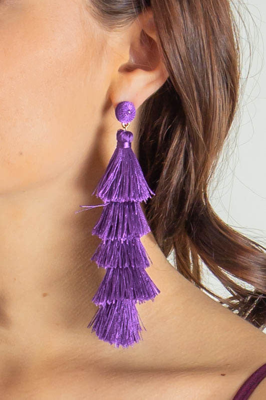Get To Me Tassel Earrings (Purple) *FINAL SALE*