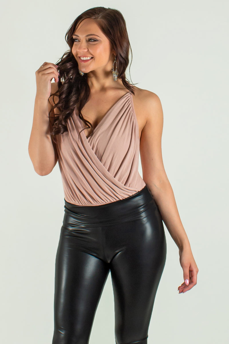 Take Me Downtown High Waisted Leather Leggings (Black)