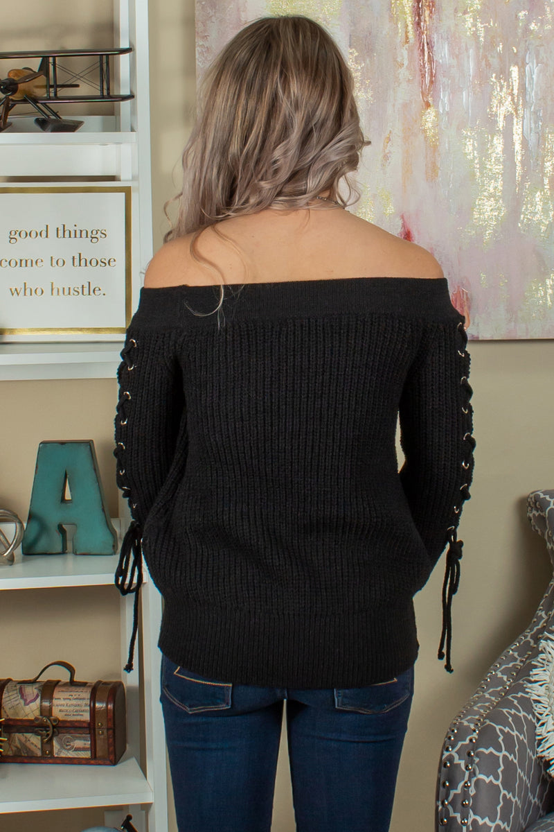 Womens Black Off the Shoulder Top, Womens Off the Shoulder Sweater