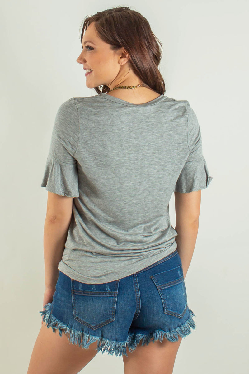 Trendy heather gray top, Womens tops, Womens blouses, Boutique tops